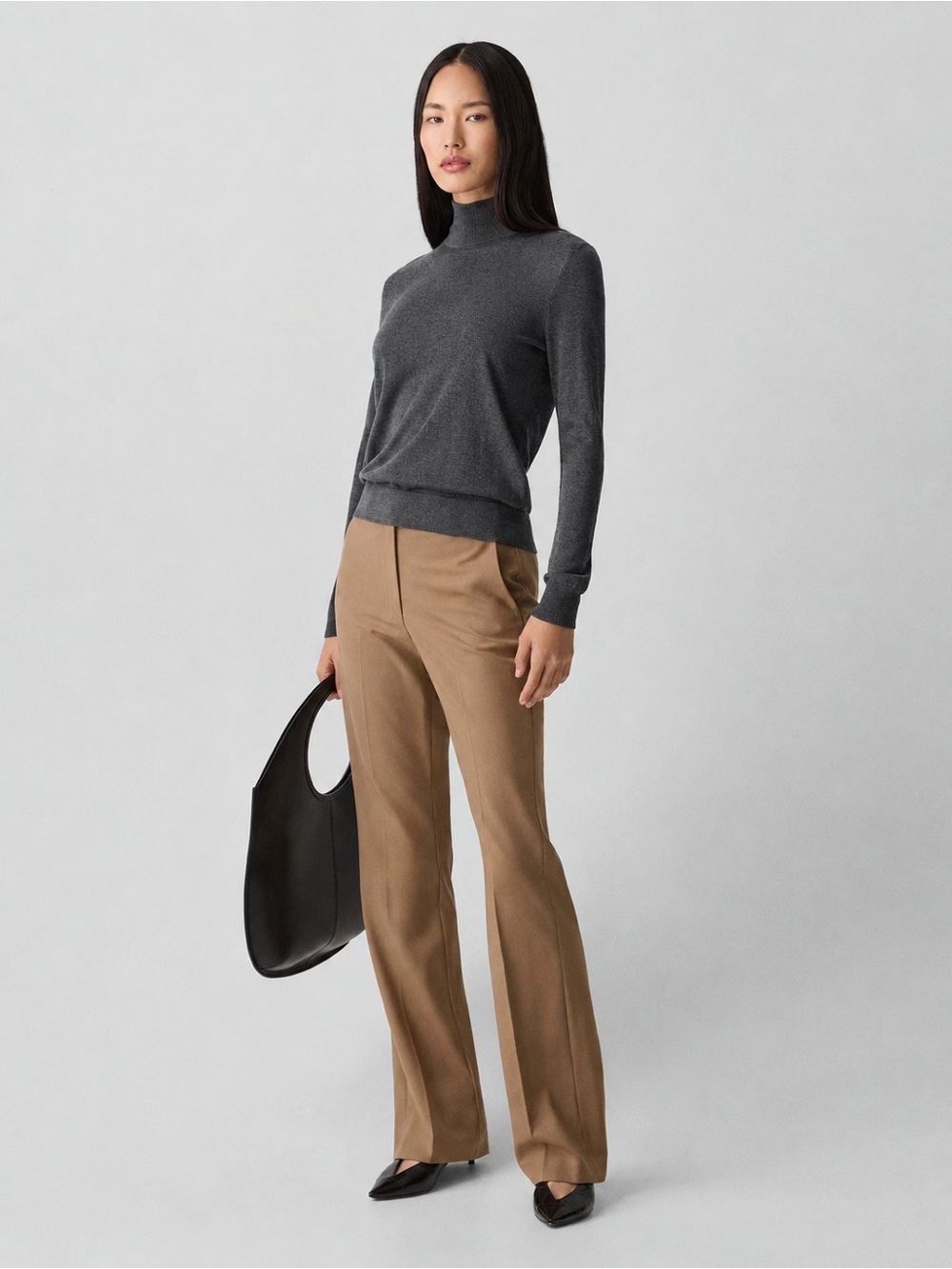 Theory Silk Cashmere Blend Turtleneck Sweater Lightweight Knit Women Size S
